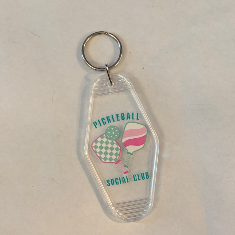 Pickleball social club hotel style keychain